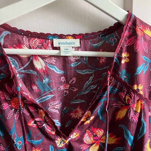 SUNDANCE Eternal Summer Dress  MP  Raisin print cotton never worn - Picture 2 of 3